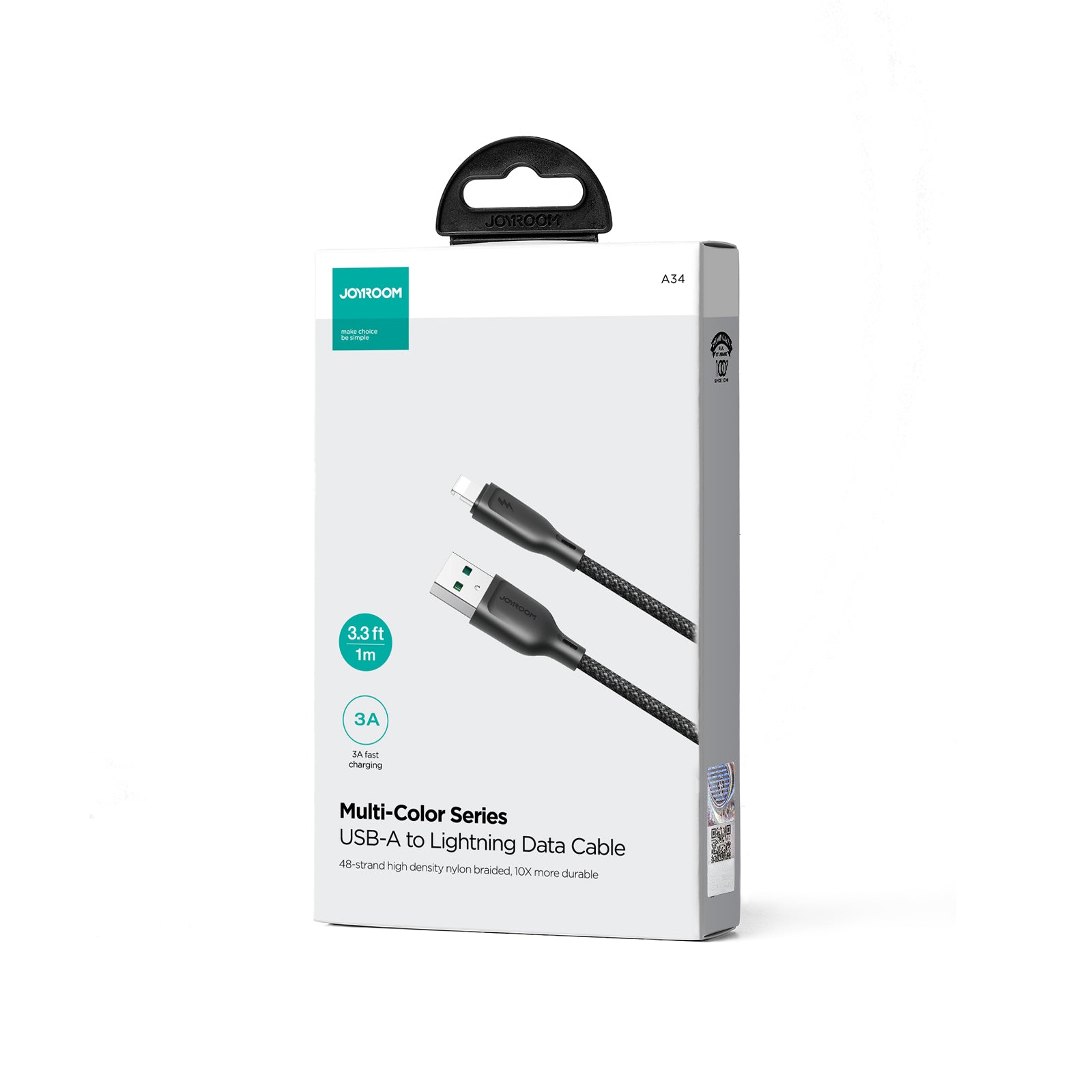 JOYROOM Cable for iPhone Multi-Color Series USB-A - Lightning 3A 1m black – image 3