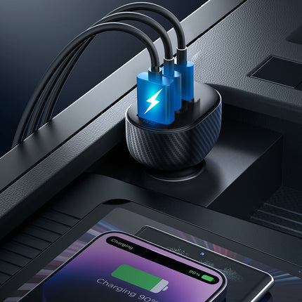 JOYROOM Car charger with display 2x USB-C USB-A 30W black – image 11