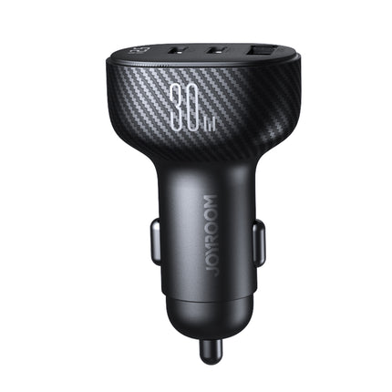 JOYROOM Car charger with display 2x USB-C USB-A 30W black – image 2