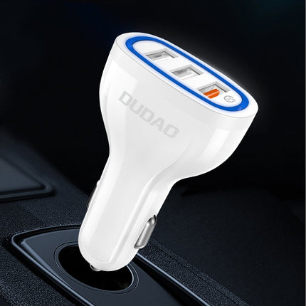 DUDAO Car charger 3x USB Quick Charge 3.0 QC3.0 2.4A 18W white – image 5