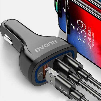 DUDAO Car charger 3x USB Quick Charge 3.0 QC3.0 2.4A 18W white – image 8