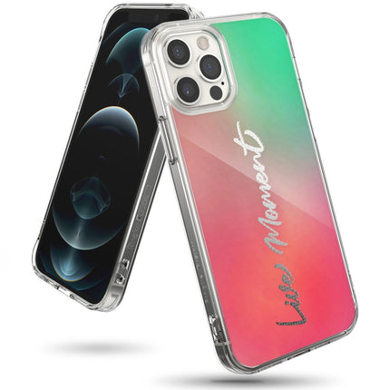 Ringke Armored case cover with gel frame iPhone 12 Pro Max Fusion Design pink-green