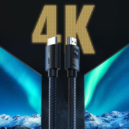 UGREEN HDMI 2.0 4K audio video cable, durable, braided, 1 m, black – image 2