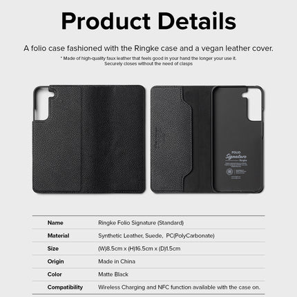 Ringke Leather case with flap for Galaxy S22+ Folio Signature black – image 4