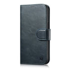 ICARER 2in1 Leather Flip Cover iPhone 14 Pro Anti-RFID Oil Wax Wallet Case Blue