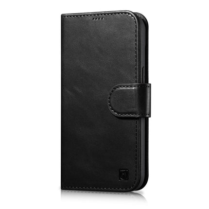 ICARER 2in1 Case Leather Flip Cover iPhone 14 Plus Anti-RFID Oil Wax Wallet Case Black – image 2