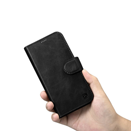 ICARER 2in1 Case Leather Flip Cover iPhone 14 Plus Anti-RFID Oil Wax Wallet Case Black – image 11