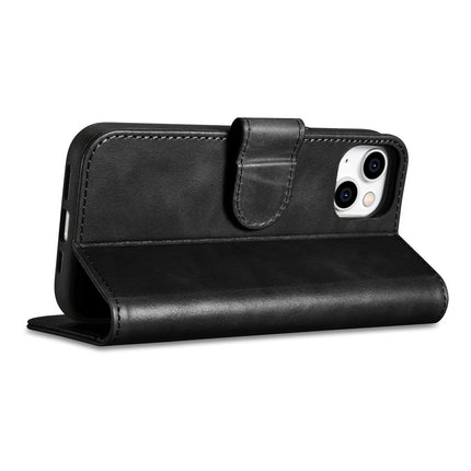ICARER 2in1 Case Leather Flip Cover iPhone 14 Plus Anti-RFID Oil Wax Wallet Case Black – image 8