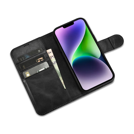 ICARER 2in1 Case Leather Flip Cover iPhone 14 Plus Anti-RFID Oil Wax Wallet Case Black – image 9