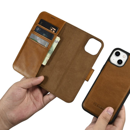 ICARER 2in1 Leather Flip Cover iPhone 14 Plus Anti-RFID Oil Wax Wallet Case light brown – image 11