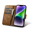 ICARER 2in1 Leather Flip Cover iPhone 14 Plus Anti-RFID Oil Wax Wallet Case light brown