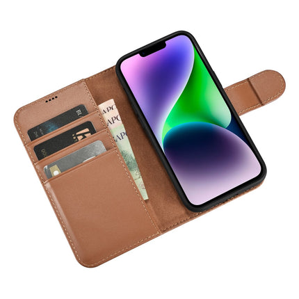 ICARER 2in1 Leather Flip Cover iPhone 14 Anti-RFID Wallet Case Brown – image 10