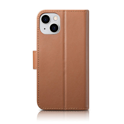 ICARER 2in1 Leather Flip Cover iPhone 14 Anti-RFID Wallet Case Brown – image 3