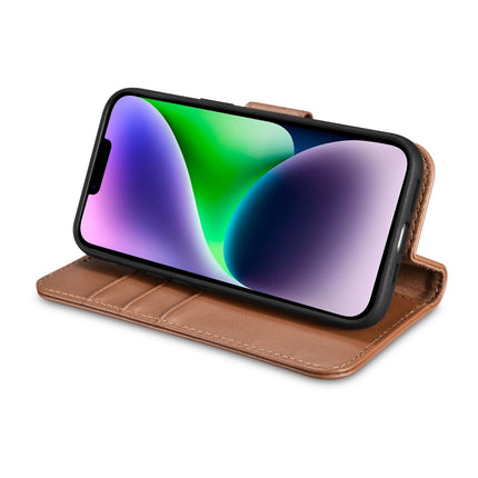 ICARER 2in1 Leather Flip Cover iPhone 14 Anti-RFID Wallet Case Brown – image 9