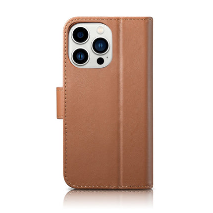 ICARER 2in1 Leather Flip Cover iPhone 14 Pro Anti-RFID Wallet Case Brown – image 3