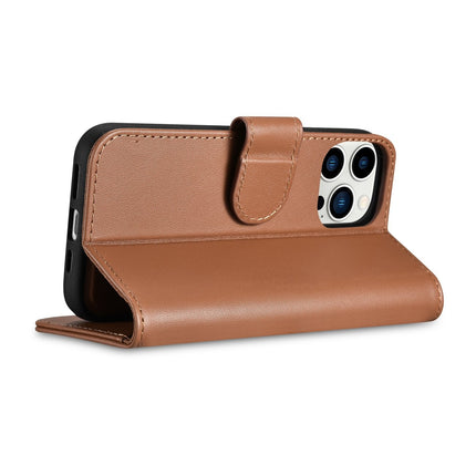 ICARER 2in1 Leather Flip Cover iPhone 14 Pro Anti-RFID Wallet Case Brown – image 7