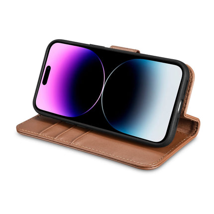 ICARER 2in1 Leather Flip Cover iPhone 14 Pro Anti-RFID Wallet Case Brown – image 9