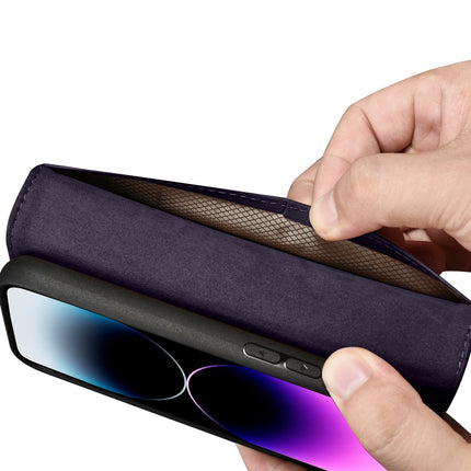 ICARER 2in1 Leather Flip Cover iPhone 14 Pro Anti-RFID Wallet Case Dark Purple – image 10