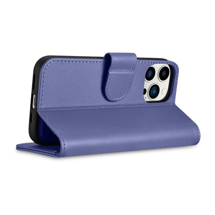 ICARER 2in1 Leather Flip Cover iPhone 14 Pro Anti-RFID Wallet Case Light Purple – image 7