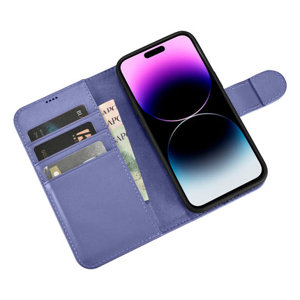 ICARER 2in1 Leather Flip Cover iPhone 14 Pro Anti-RFID Wallet Case Light Purple – image 9