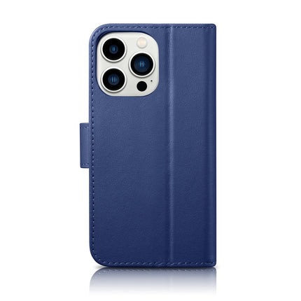 ICARER 2in1 Leather Flip Cover iPhone 14 Pro Anti-RFID Wallet Case Blue – image 3