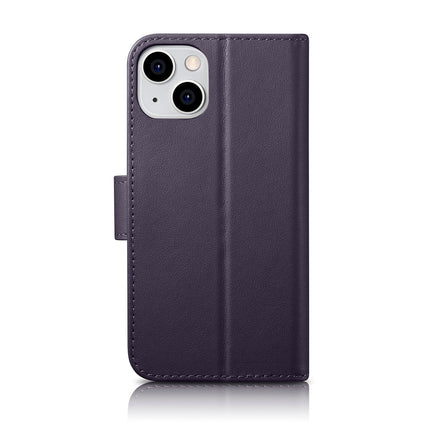 ICARER 2in1 Leather Flip Cover iPhone 14 Plus Anti-RFID Wallet Case Dark Purple – image 3