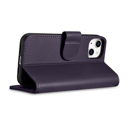 ICARER 2in1 Leather Flip Cover iPhone 14 Plus Anti-RFID Wallet Case Dark Purple – image 7