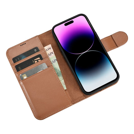 ICARER 2in1 Leather Flip Cover iPhone 14 Pro Max Anti-RFID Wallet Case Brown – image 9