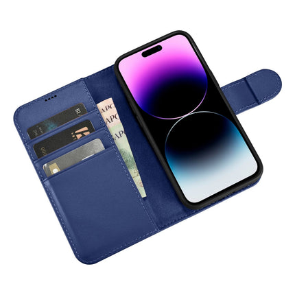 ICARER 2in1 Leather Flip Cover iPhone 14 Pro Max Anti-RFID Wallet Case Blue – image 10