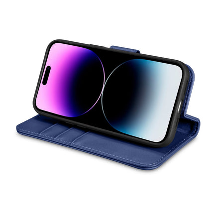 ICARER 2in1 Leather Flip Cover iPhone 14 Pro Max Anti-RFID Wallet Case Blue – image 9