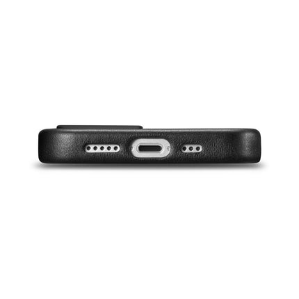 ICARER Natural leather case cover for iPhone 14 Plus MagSafe Case Leather, black – image 5
