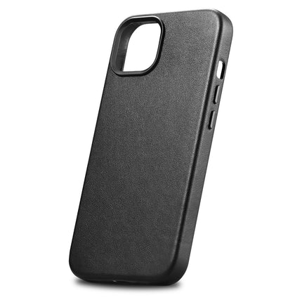 ICARER Natural leather case cover for iPhone 14 Plus MagSafe Case Leather, black – image 7