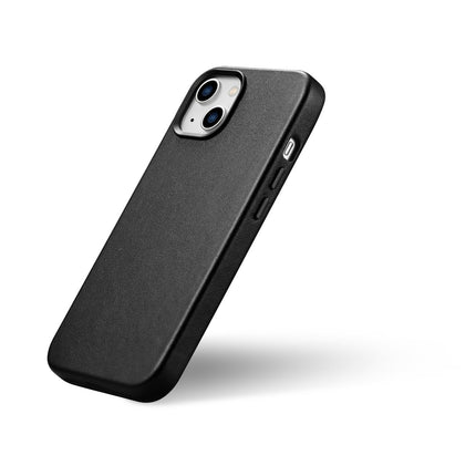 ICARER Natural leather case cover for iPhone 14 Plus MagSafe Case Leather, black – image 9