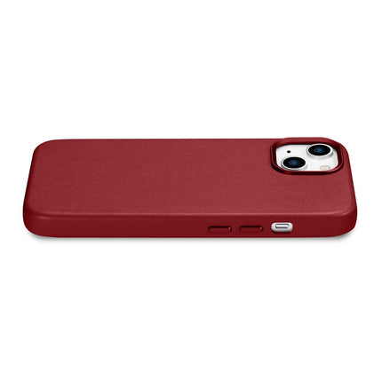 ICARER Natural leather case cover for iPhone 14 Plus MagSafe Case Leather, red – image 10