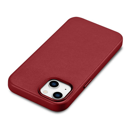 ICARER Natural leather case cover for iPhone 14 Plus MagSafe Case Leather, red – image 11