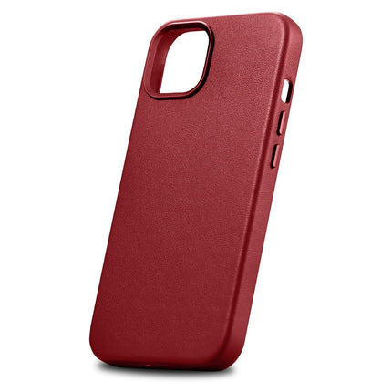 ICARER Natural leather case cover for iPhone 14 Plus MagSafe Case Leather, red – image 7