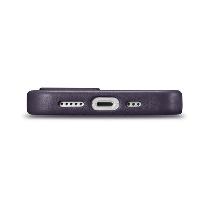 ICARER Natural leather case cover for iPhone 14 Plus MagSafe Case Leather dark purple – image 4