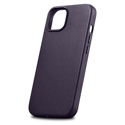 ICARER Natural leather case cover for iPhone 14 Plus MagSafe Case Leather dark purple – image 7