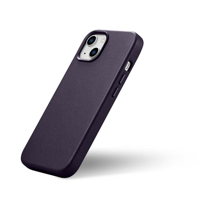 ICARER Natural leather case cover for iPhone 14 Plus MagSafe Case Leather dark purple – image 9