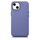 ICARER Natural leather case cover for iPhone 14 Plus MagSafe Case Leather light purple