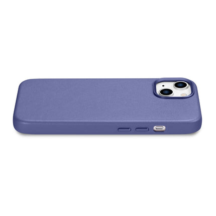 ICARER Natural leather case cover for iPhone 14 Plus MagSafe Case Leather light purple – image 10