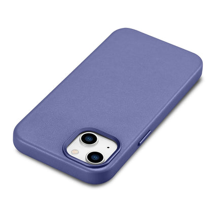 ICARER Natural leather case cover for iPhone 14 Plus MagSafe Case Leather light purple – image 11