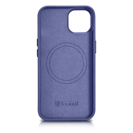ICARER Natural leather case cover for iPhone 14 Plus MagSafe Case Leather light purple – image 3