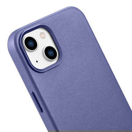ICARER Natural leather case cover for iPhone 14 Plus MagSafe Case Leather light purple – image 9
