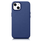 ICARER Natural leather case cover for iPhone 14 Plus MagSafe Case Leather blue