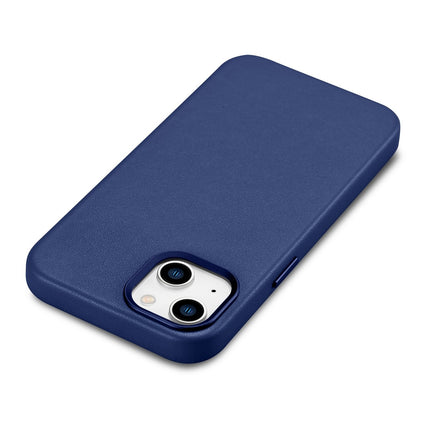 ICARER Natural leather case cover for iPhone 14 Plus MagSafe Case Leather blue – image 11