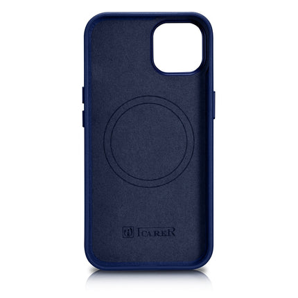 ICARER Natural leather case cover for iPhone 14 Plus MagSafe Case Leather blue – image 3