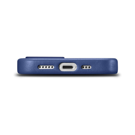 ICARER Natural leather case cover for iPhone 14 Plus MagSafe Case Leather blue – image 4