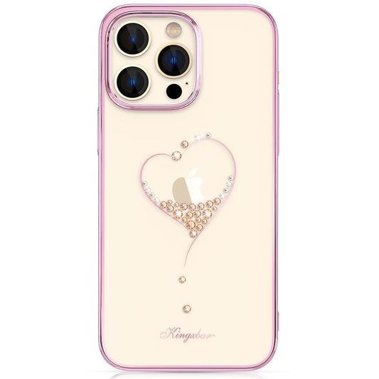 KINGXBAR iPhone 14 Plus case decorated with Wish Series pink crystals