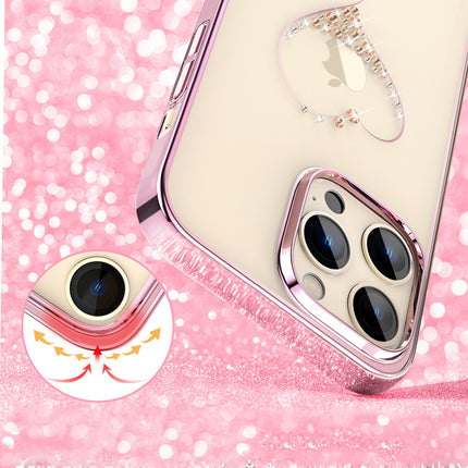 KINGXBAR iPhone 14 Plus case decorated with Wish Series pink crystals – image 3